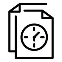 archivo, jet lag, icono, contorno, estilo vector