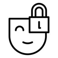 Antidepressant lock icon, outline style vector