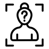 Anonymous who icon, outline style vector