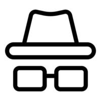 Anonymous hidden icon, outline style vector
