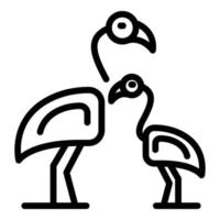 Family flamingo icon, outline style vector