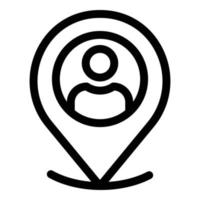 Anonymous location icon, outline style vector