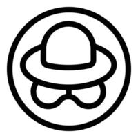 Anonymous incognito icon, outline style vector