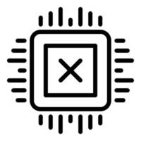 icono del procesador api, estilo de esquema vector