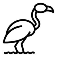 Wild flamingo icon, outline style vector