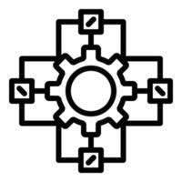 Api change wheel icon, outline style vector
