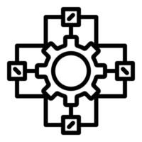 Api change wheel icon, outline style vector