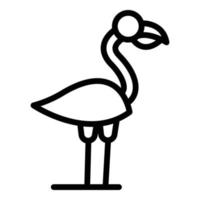 icono de safari flamingo, estilo de esquema vector