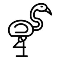 Tropic flamingo icon, outline style vector