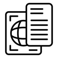 International document icon outline vector. Passport id vector