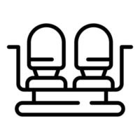 Airplane double seat icon outline vector. Aircraft plane vector