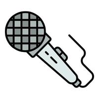 Microphone icon color outline vector