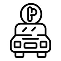 Accessible car parking icon, outline style vector