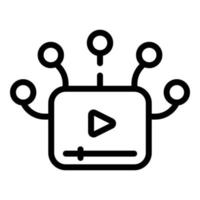 icono de archivo de video, estilo de esquema vector