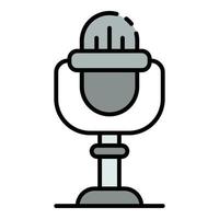 Studio microphone icon color outline vector