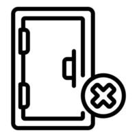 Blocked evacuation door icon, outline style vector