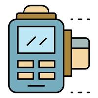 Payment terminal icon color outline vector