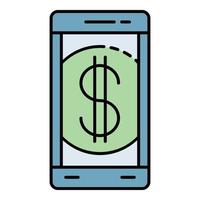 Smartphone payment icon color outline vector