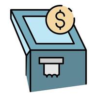 Atm machine icon color outline vector