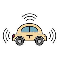 City driverless car icon color outline vector