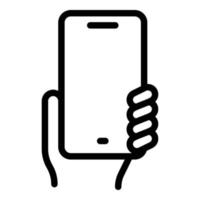 Personal hand phone icon outline vector. Mobile cellphone vector