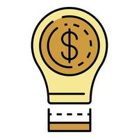 Bulb money idea icon color outline vector