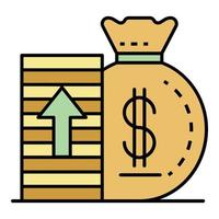 Increase money icon color outline vector