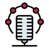 Translator microphone icon color outline vector