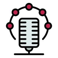 Translator microphone icon color outline vector