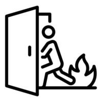Fire human evacuation icon, outline style vector