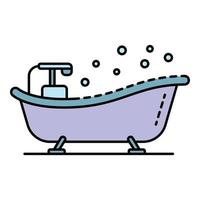 Vintage bathtub icon color outline vector