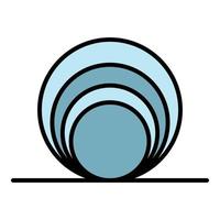 Circle coil icon color outline vector