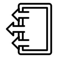 Evacuation exit door icon, outline style vector