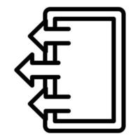 Evacuation exit door icon, outline style vector