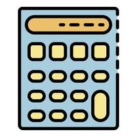 Calculator icon color outline vector