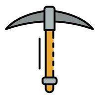 Pickaxe icon color outline vector