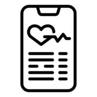 Fitness smartphone tracking icon, outline style vector