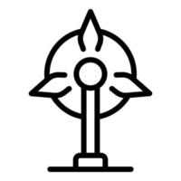 Wind turbine icon, outline style vector