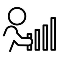 Human resources graph icon, outline style vector