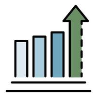 Report graph icon color outline vector