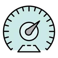 Km per hour speedometer icon color outline vector