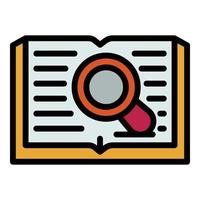 Search book translate icon color outline vector