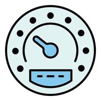 Digital speedometer icon color outline vector