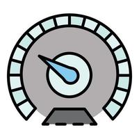 Measure speedometer icon color outline vector