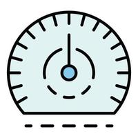 Auto speedometer icon color outline vector