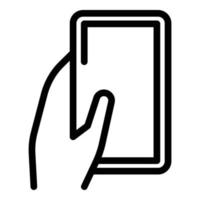 Using mobile icon outline vector. Phone device vector