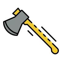 Axe icon color outline vector