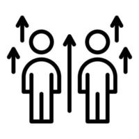 Human resources level up icon, outline style vector