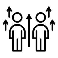 Human resources level up icon, outline style vector