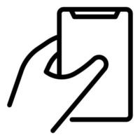 Touchscreen mobile icon outline vector. Hand phone vector